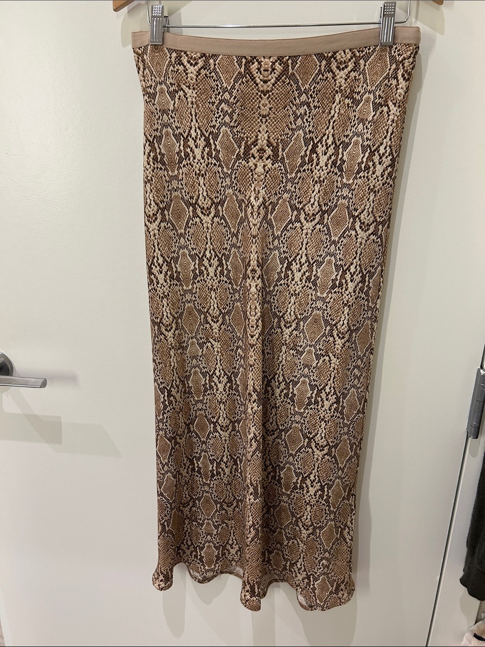 Anine Bing Snake-Print Maxi Skirt in Brown